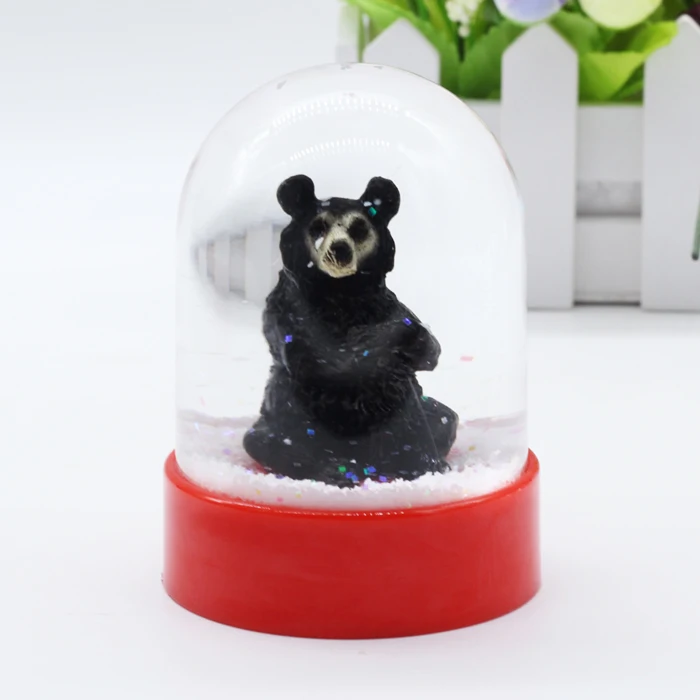 
Plastic Animal figurine Snow Globe with Custom Logo , Plastic 3D Resin Bear Figurine Water Ball For Home Decoration 