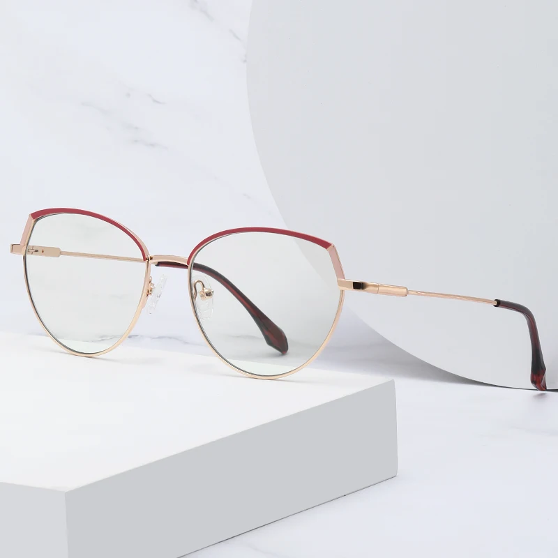 2023 Newest Style Cat Eye Trendy Big Frame Computer Glasses Anti Blue Light Wholesale Eyeglass Frames For Women