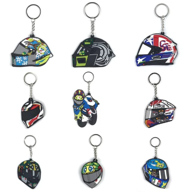 OEM Manufacturer Cheaper Custom Helmet Logo Rubber 3d PVC Keychain For Promotional Gift