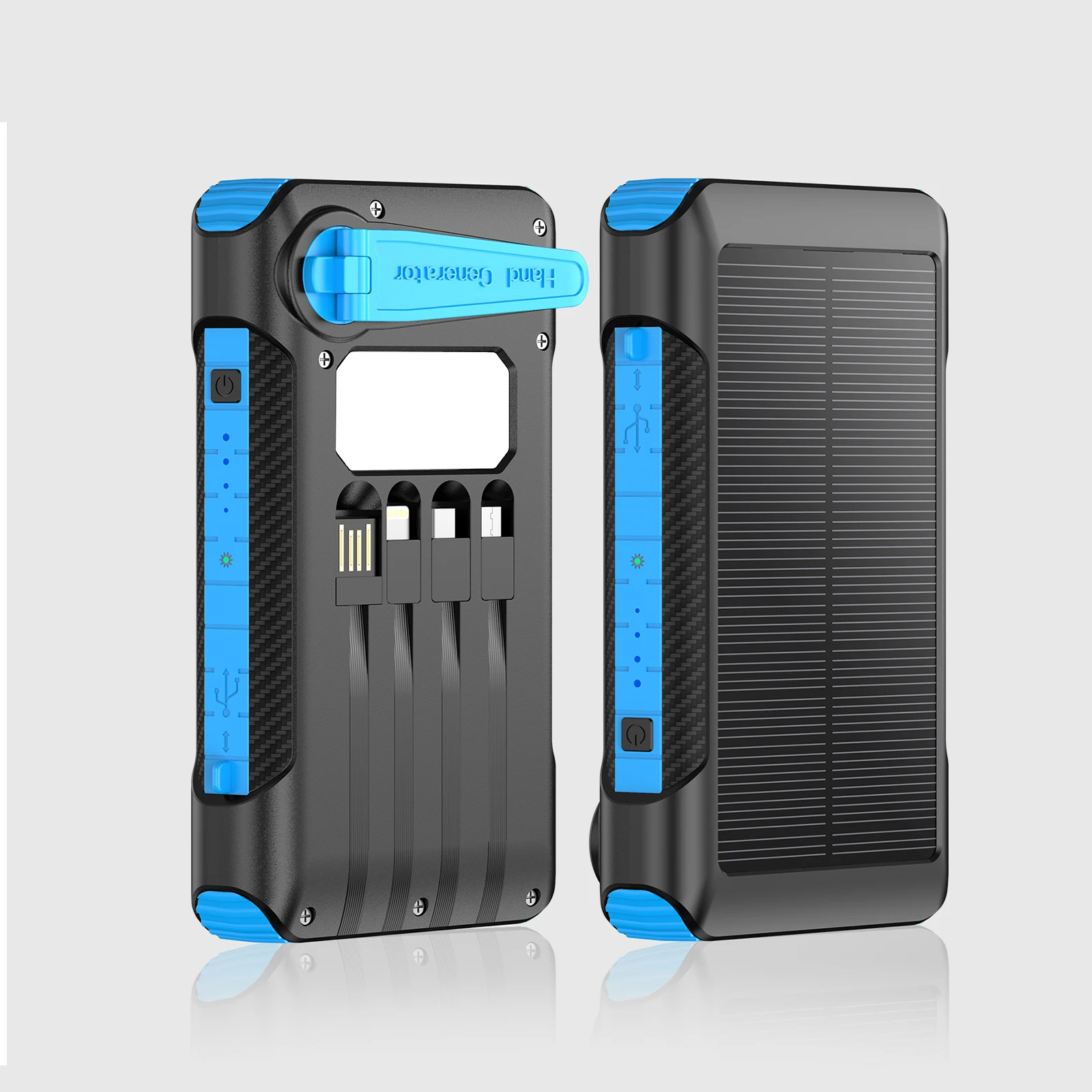 PD22.5W Hand Crank Generator Portable Solar Power bank 10000mah  Waterproof Solar Power Bank Solar Charger For Outdoor Charging
