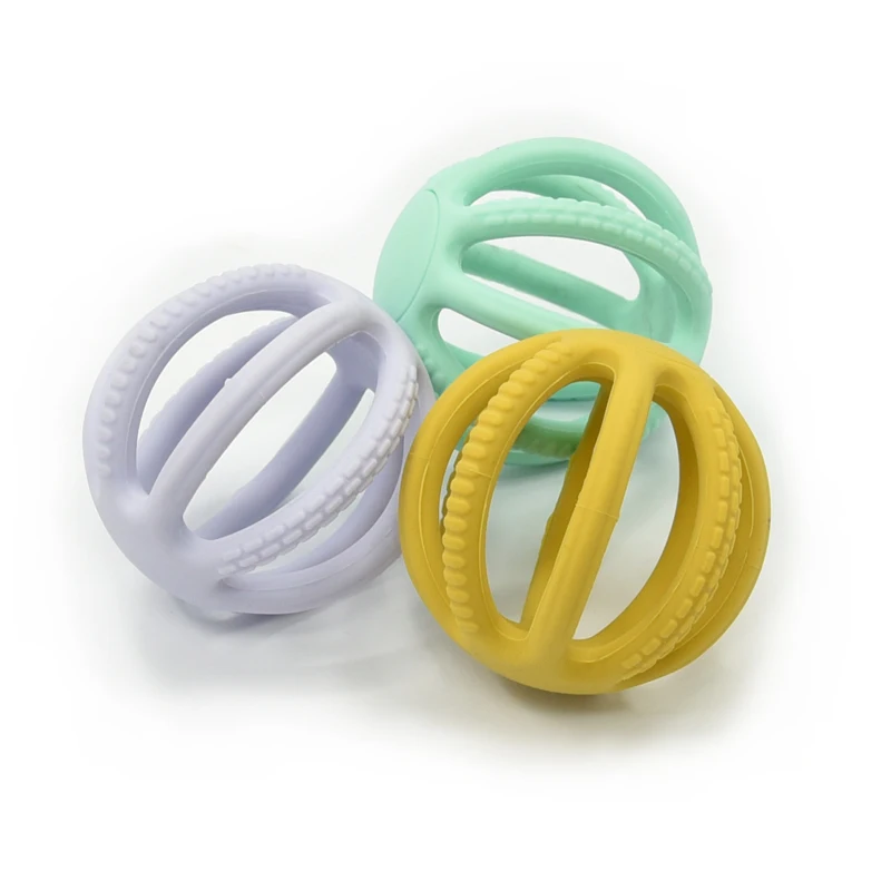 Не содержит Бисфенол А малышей силиконовые ребенка режутся зубы бубон, силиконовый детский Прорезыватель для зубов в форме шарика
