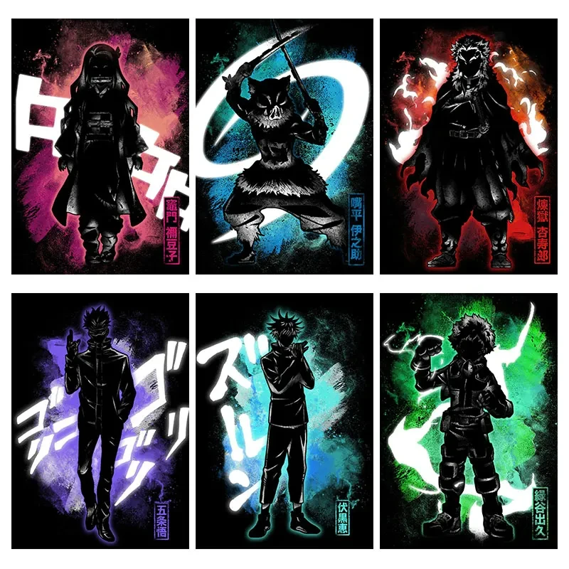 Japanese Anime Poster Figure Canvas Painting Art Wall Picture  Mural Framed Wall Art Hanging Cuadros for kids room Decor