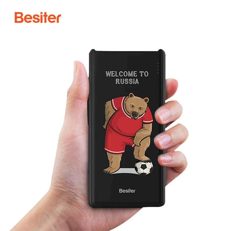 
5000mah 10000mah 20000mAh powerbanks customize logo football Game bear russia world cup memorial edition power banks 