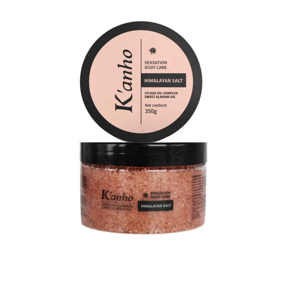 350g Kanho Luxury Vegan Private Label Organic Crystal Body Wholesale Supplier Natural Himalaya Herbal Epsom Bath Salt Factory