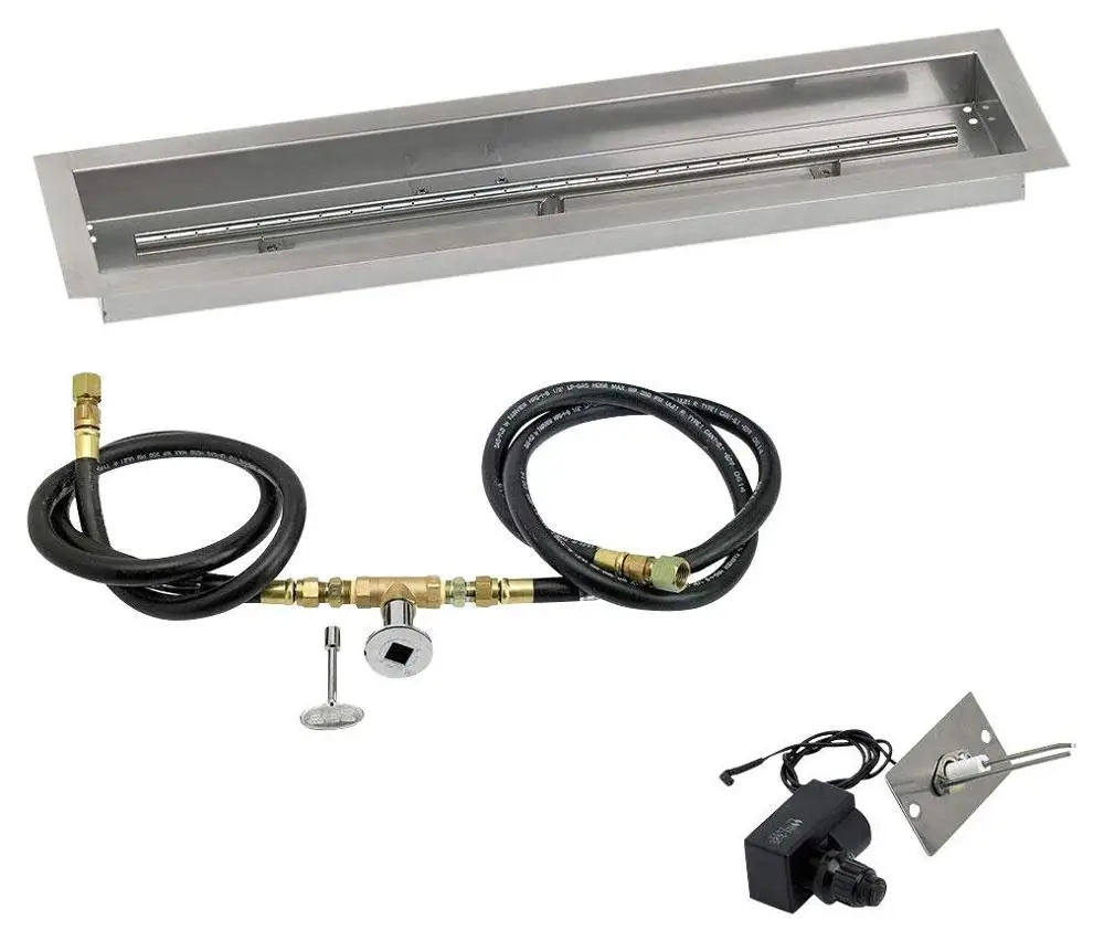 SS304 Linear Fire Pit  burner system with NG ignition kit