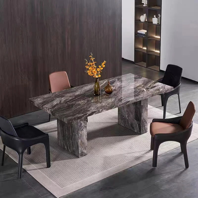 Concrete Modern living room furniture stick stone grain sintered stone table top Living room kitchen dining table