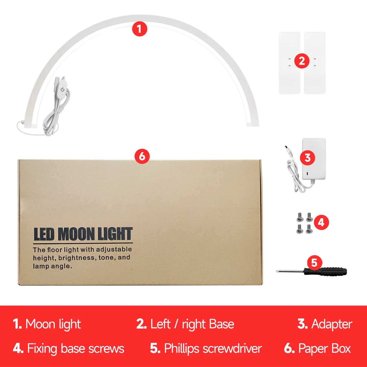 Customized LOGO 48W OEM Beauty Salon Lighting Adjustable Half-MoonLED  Care Kit Desktop Arch Ring Led Lights Manicure Lamp
