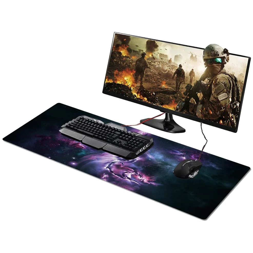 Extended Gaming Mouse Pad World Map Portable Waterproof Professional Large Mousepad Keyboard Pad