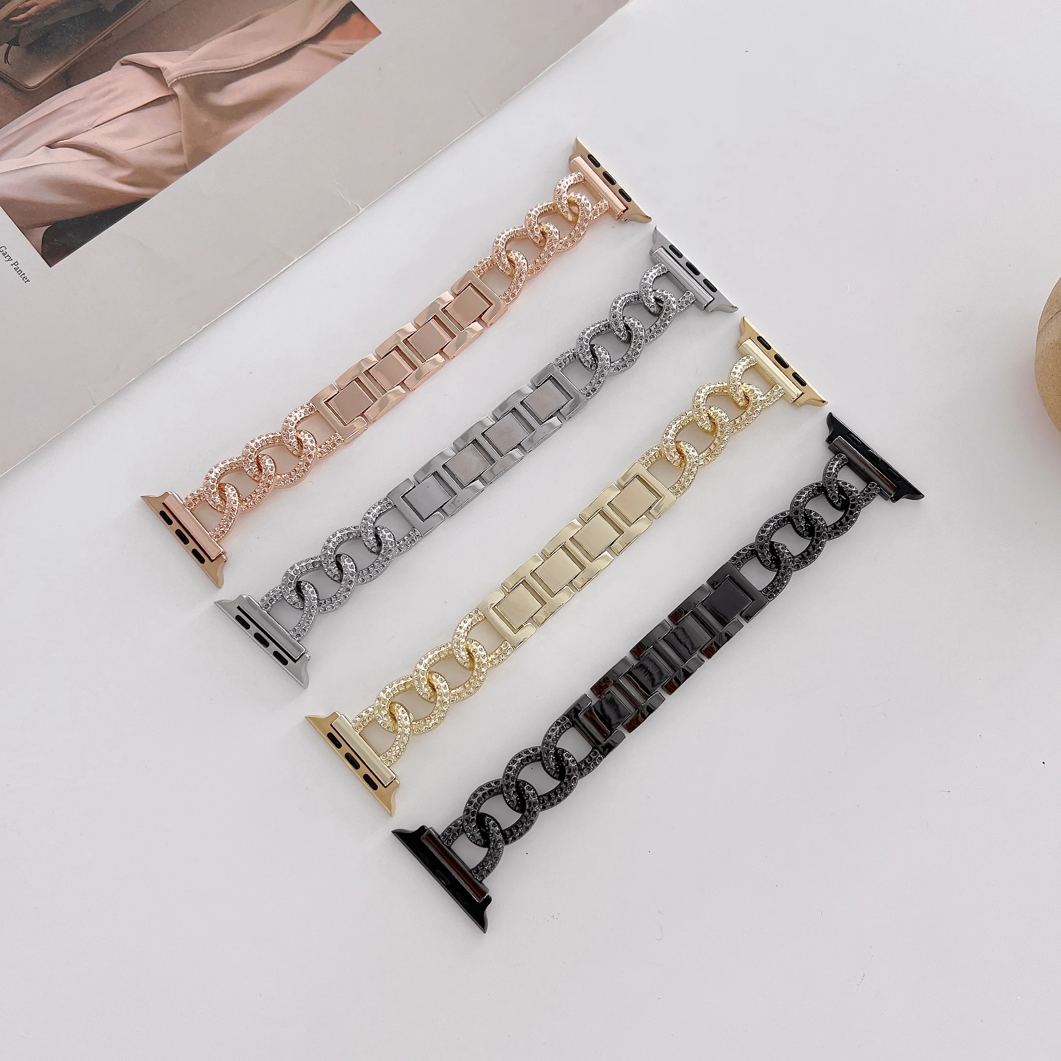 Multifunctional Replacing Watch Strap Stainless Steel Band Metal Women for IWatch 9 8 Se 7 6 5 4 3 2 1