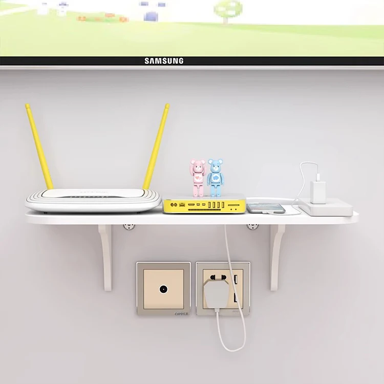 Router Shelf  No-Punch Wall Mounted Living Room Wireless Wifi Storage Box