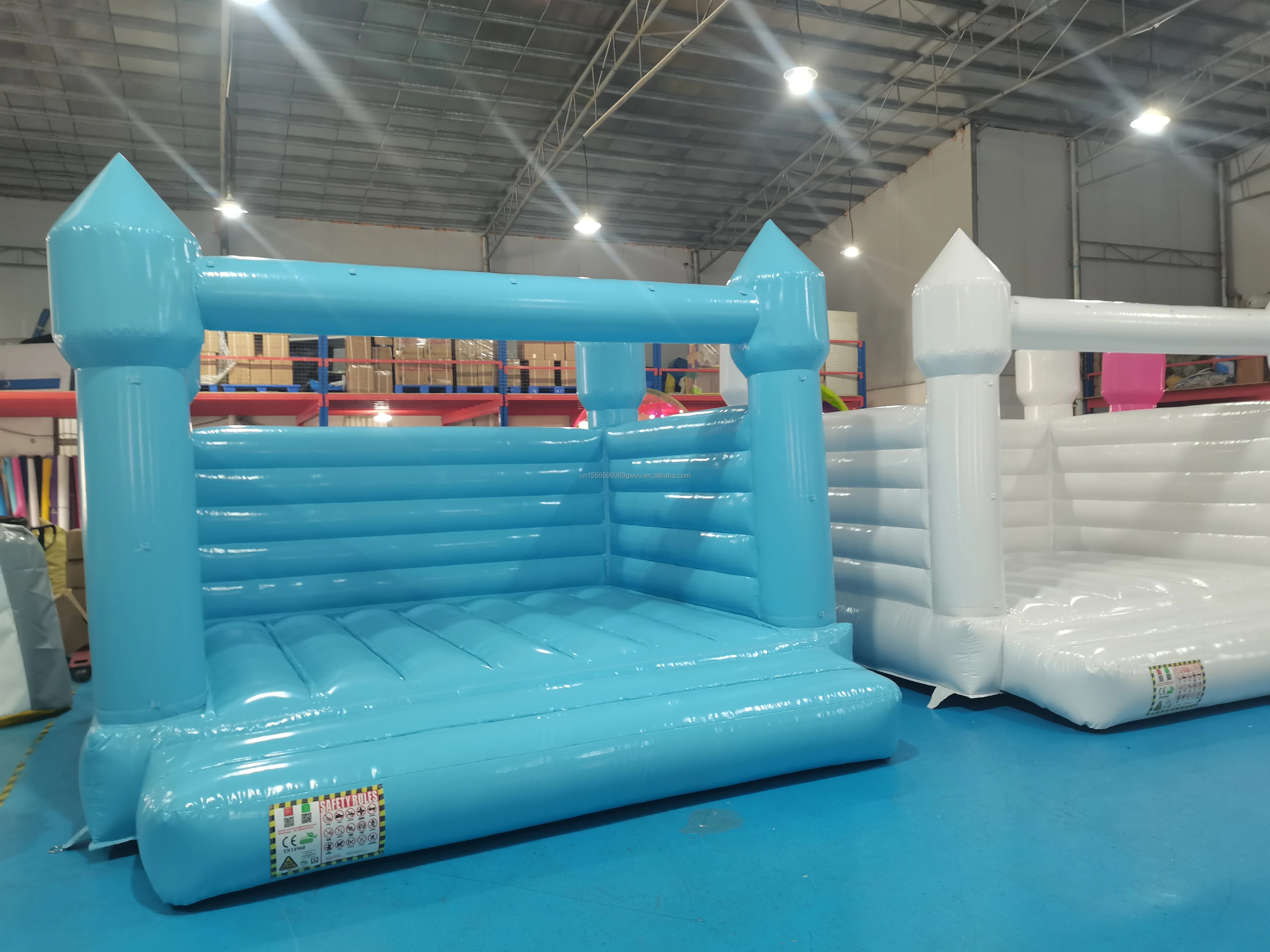 Customizable White Wedding Inflatable Trampoline Rainbow Door PVC Material Garden Kindergarten Daycare Trampoline Park Airport