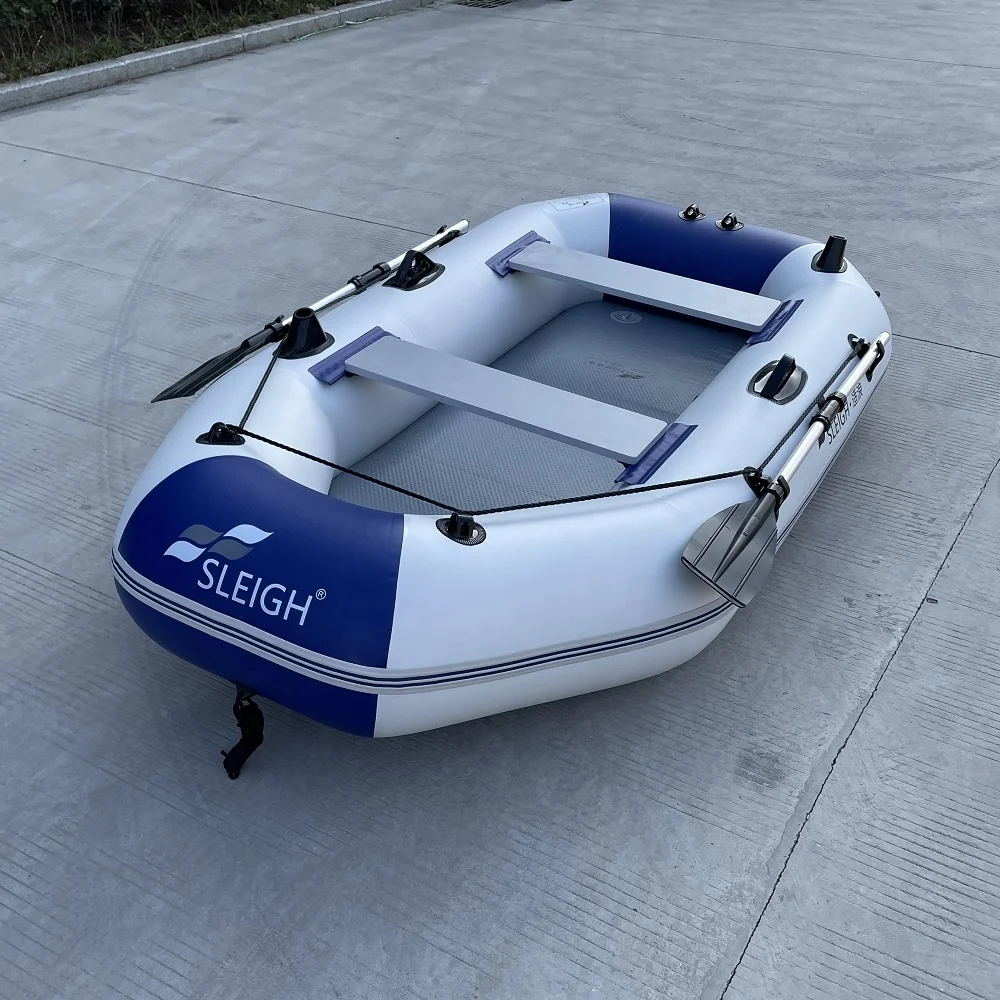 4 Person Inflatable Fishing Boat 1.2mm PVC Rowing Kayak Folding Rescue Dinghy Canoe with Free Accessories for Water Play
