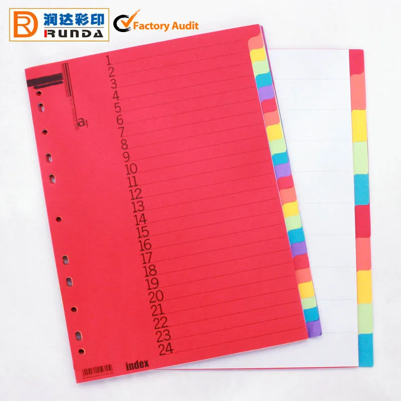 
Newest style A4 Paper Index Card Divider Folder 