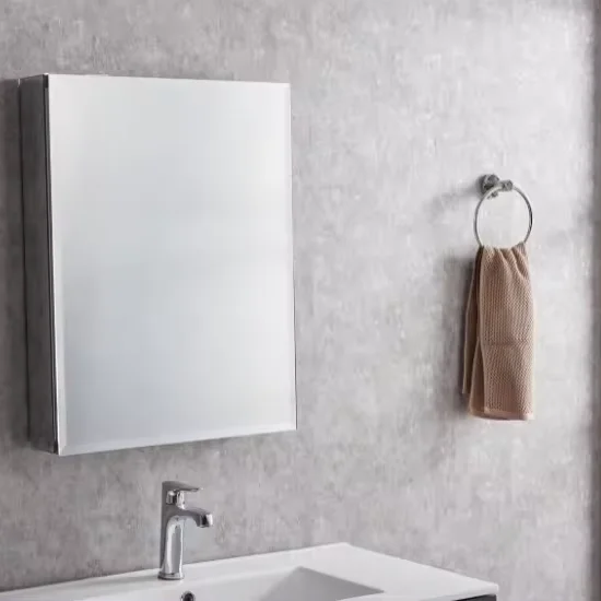 Bathroom 304 Stainless Steel Mirror Cabinet Decorate Cabinet With Storage Space
