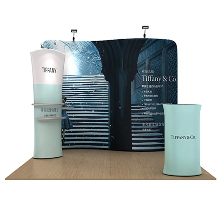 High quality  custom logo printed backdrop trade show display stand booth pop up banner