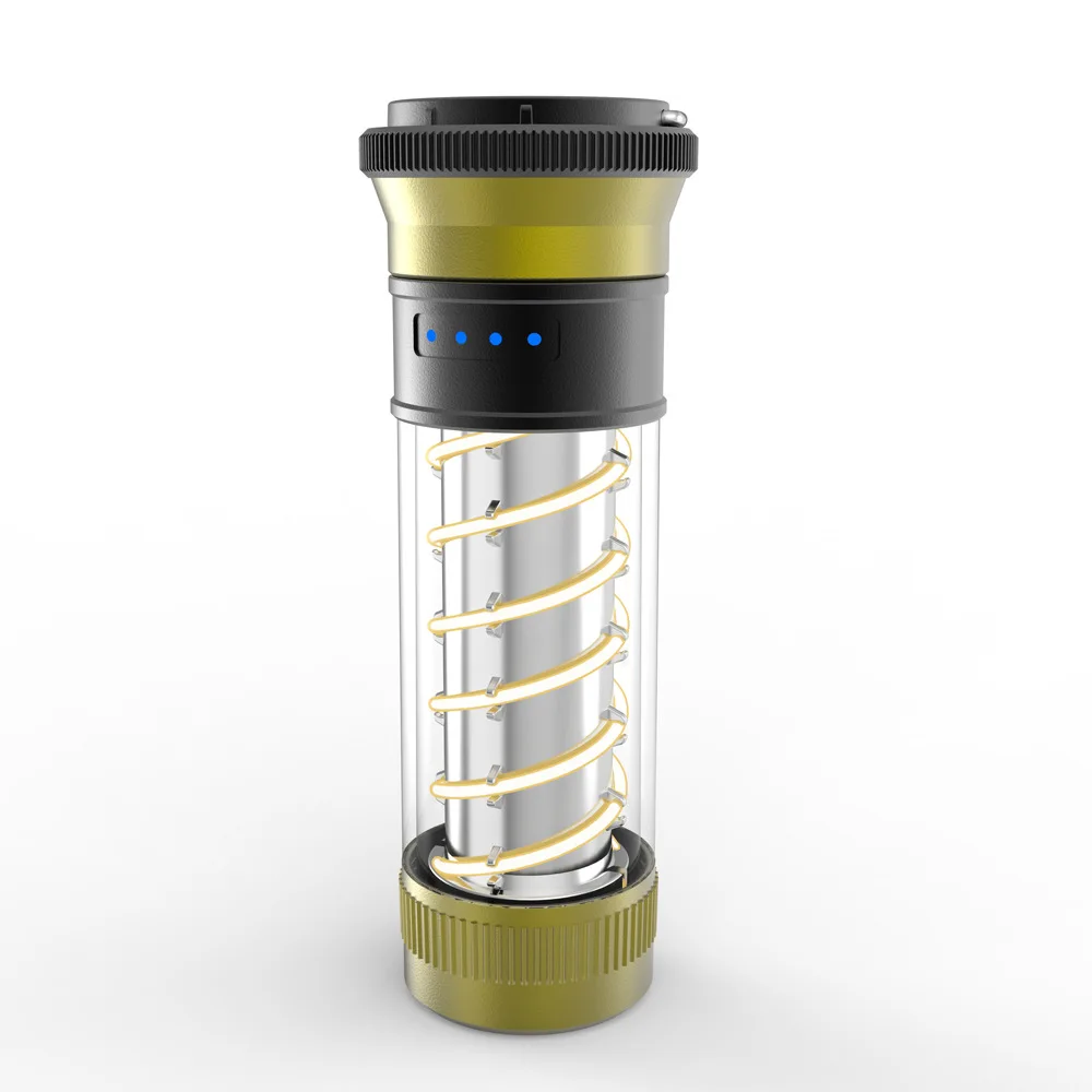 Outdoor New Multifunctional Camping Lamp High Capacity Double Helix Illumination Flashlight