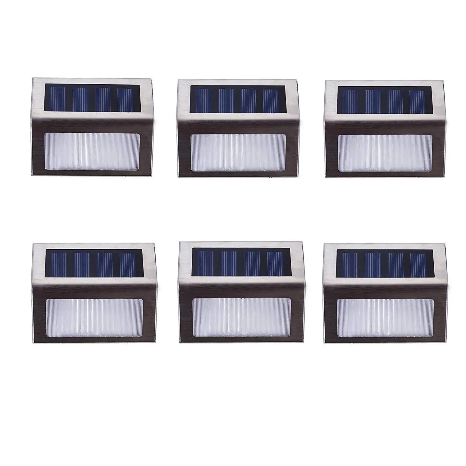 Fits Garden Patio Yard Stairs Pathway Stainless Steel Solar Powered Step Light Outdoor Fence Step Light