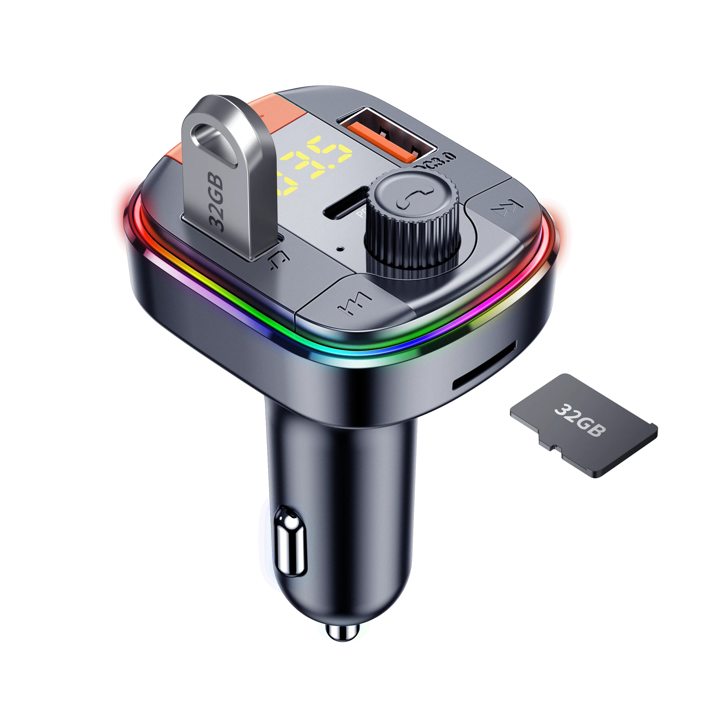 2022 Hot Selling Dual USB Port Fast Charge QC 3.0+PD Car Charger FM Car Charger