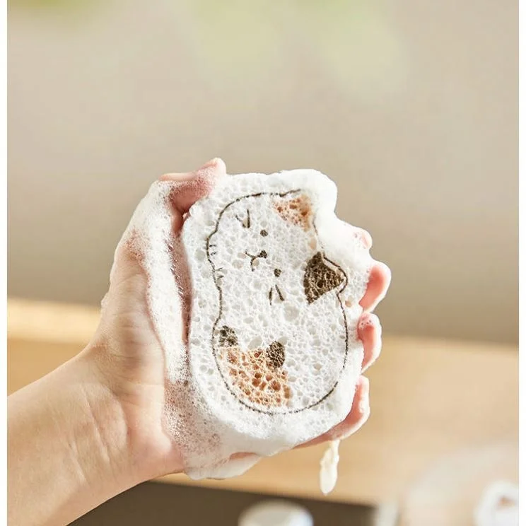 Cotton Scouring Pad Compressed Dishcloth Sponge Cloth Wood Pulp Natural All For Washing Dishes 16*20*0.4Cm Not Support Rectangle