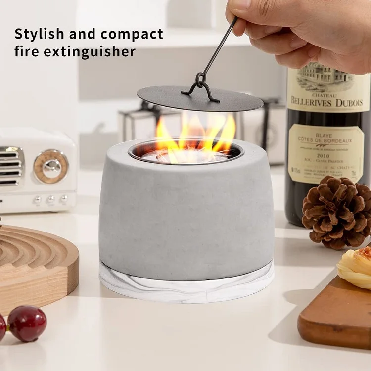 Clean Burning Tabletop Fire Pit Portable Concrete Fireplace Ethanol Stove Alcohol Ethanol Fireplace for Indoor Outdoor