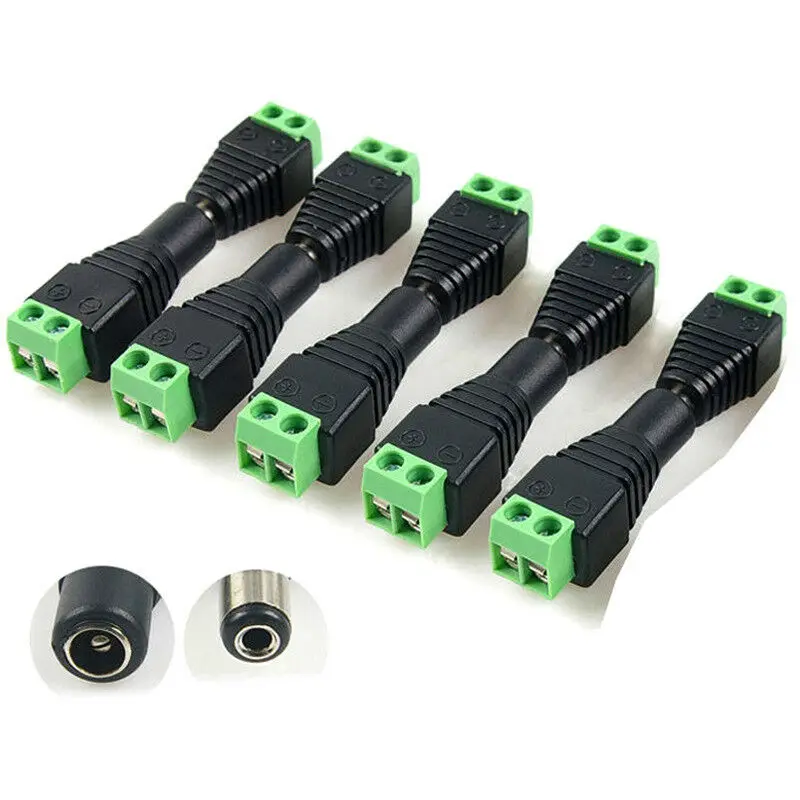 20pcs 12V Male + Female 2.1x5.5mm DC Power Plug Jack Adapter Connector for CCTV