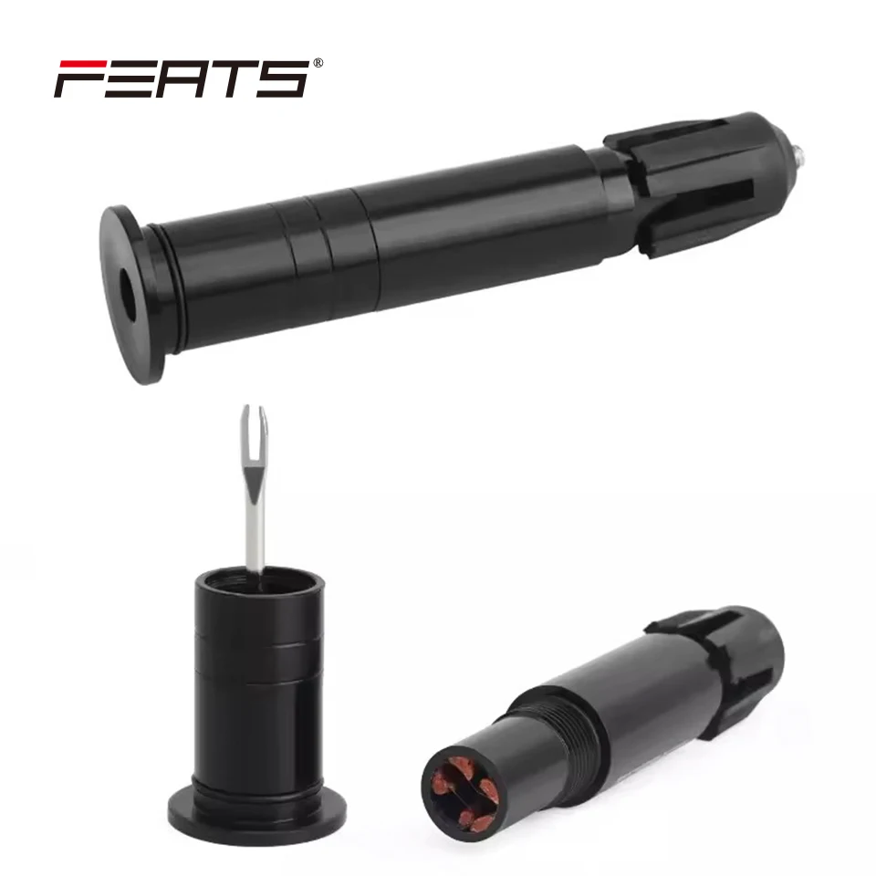 FERTS Bicycle Tubeless Tire Repair Kit Bike Tyre Puncture Sealant Rubber Stripe Drill Repair Too Can be stored into handlebars