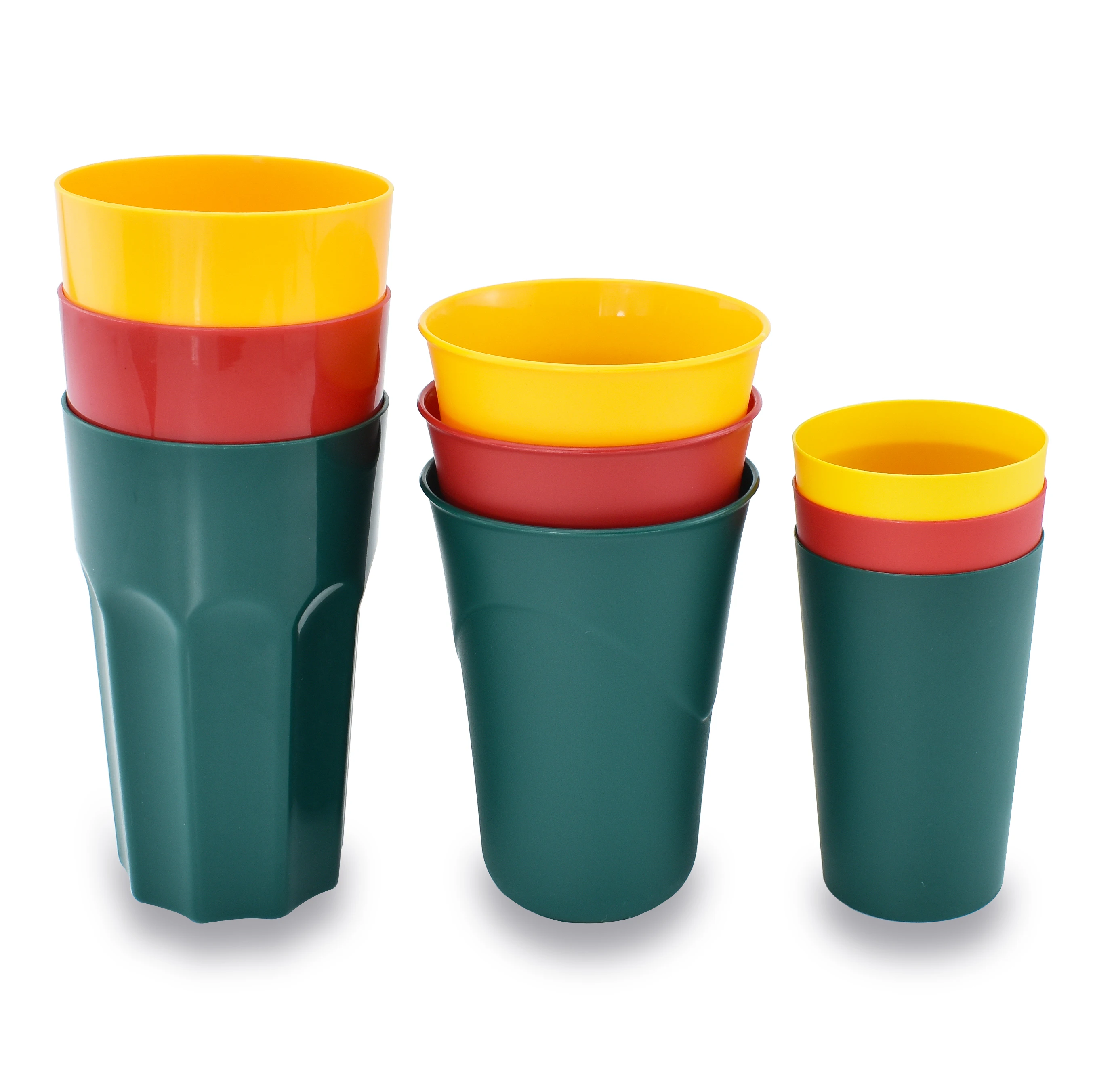 Hot Sale Cheap Recyclable Eco Friendly Red 400ML Indoor Home Beer Juice Plastic Drinking Cup Breakfast Cereal Mug Set For Kids