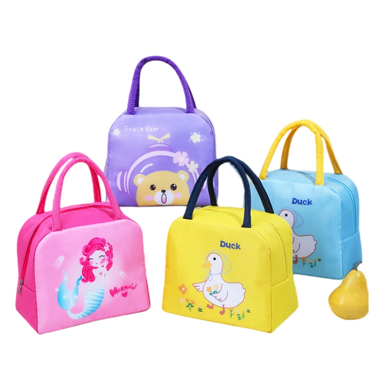 Hot Cartoon Customized Lovely Lunch Bag Thermal Insulated Lunch Box Tote Food Picnic Bag Milk Bottle Pouch For Women Kids