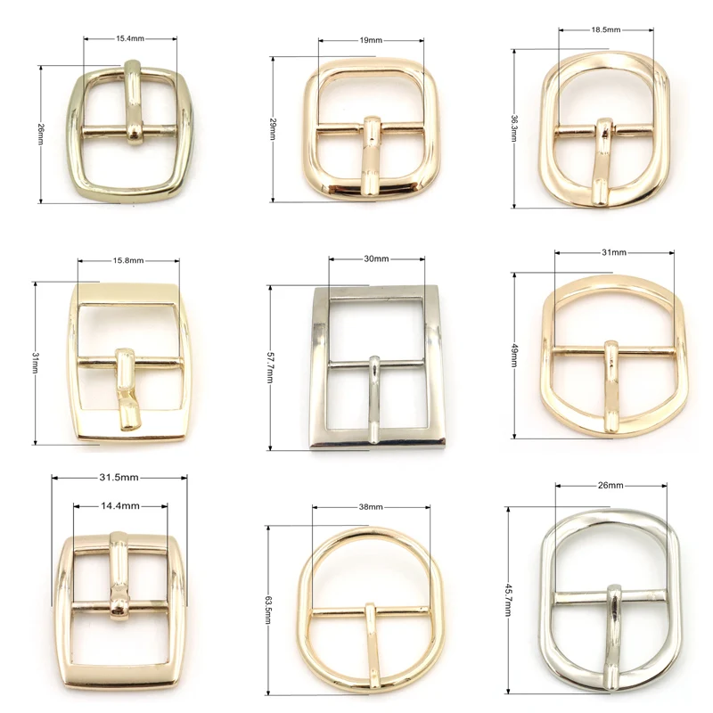 New design small 12mm curved pin buckle leather strap metal adjustable buckles