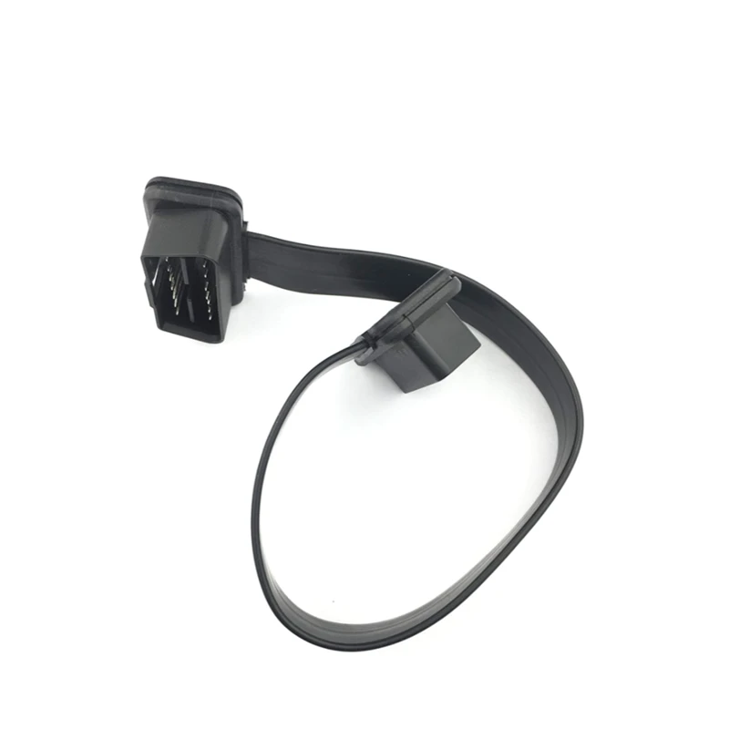 New 30/60/100cm Flat Thin 16Pin OBD 2 Extender OBD2 16 Pin ELM327 Male To Female Adapter Elbow OBDII Extension Connector Cable