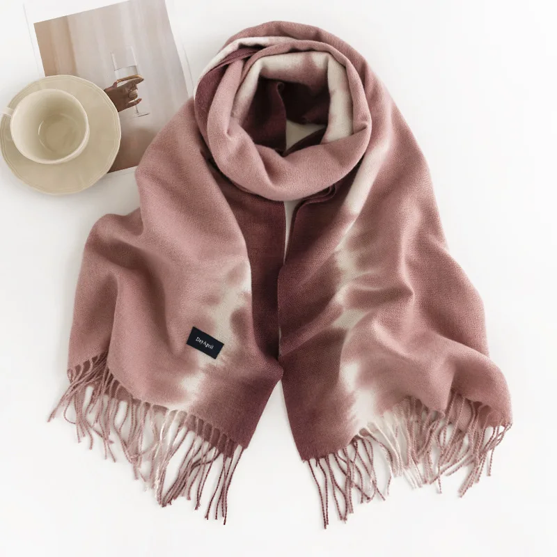 2023 new tassel scarf women warm candy solid color turkish cashmere pashmina shawl scarf