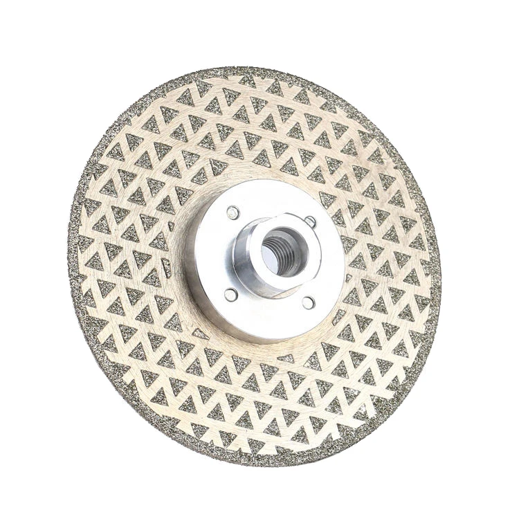 Double Side Triangle Shape Blade Granite Marble Diamond Cutting and Grinding Disc with Electroplated Circular Saw Blade