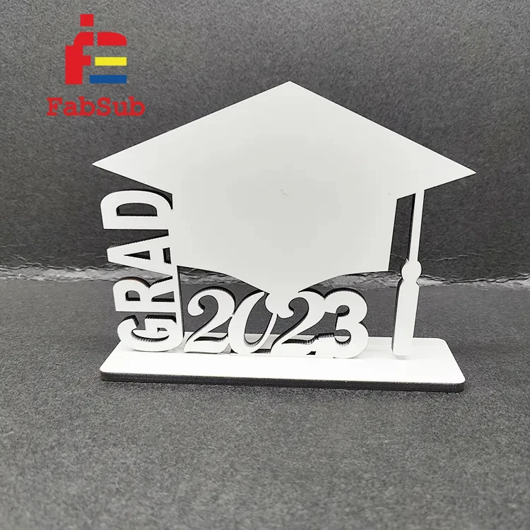 2023 Wooden Graduation Gifts MDF Blanks Personalized White Frame sublimation GRAD Photo frames