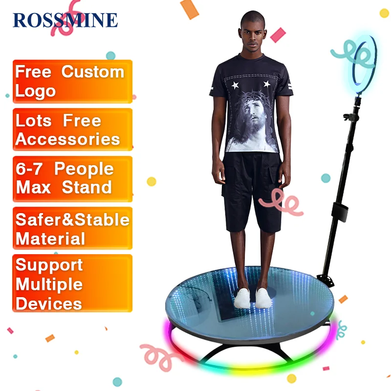 2022 Rossmine 360 camera booth cover ipad video foto booth 360 360 115cm photo booth