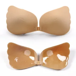 Mature Hot Sexy Silicone Invisible Sticky Bra in Nude Color with Front Closure
