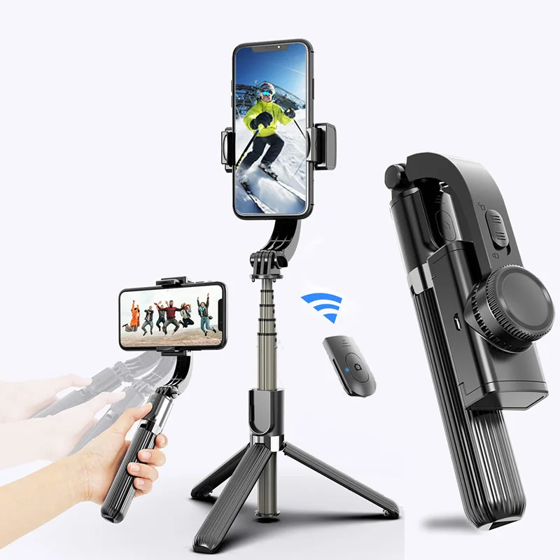 Fashion Portable Foldable 3-in-1 Selfie Stick Tripod Shutter Remote Controller gimbal stabilizer smartphone with smart