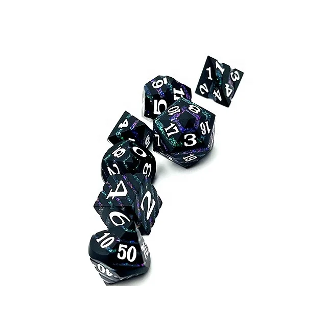 Игровые кости наборы костей Dnd многогранные под заказ металлические цветные упаковка логотип клиента цинковый сплав литье