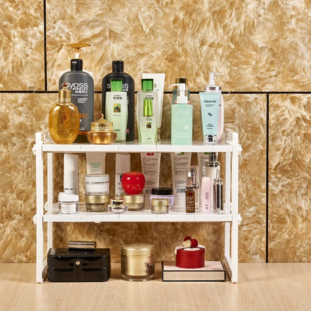 Adjustable Kitchen Storage Shelves Sink Rack Under Sink Shelf