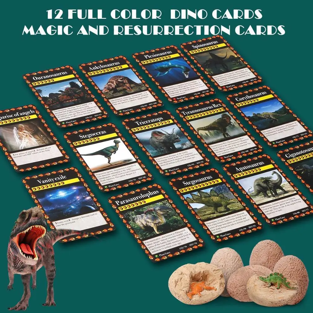 Подарок научный стержень для мальчиков и девочек, распакованные Яйца динозавра, 12 уникальных динозавров, набор для раскопания с 12 милыми динозаврами для детей