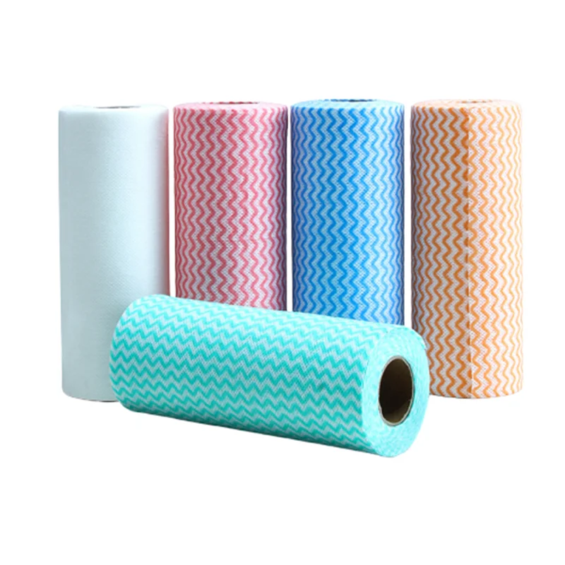 spunlace nonwoven fabric rolls microfiber glasses  floor household cleaning cloths kitchen towel