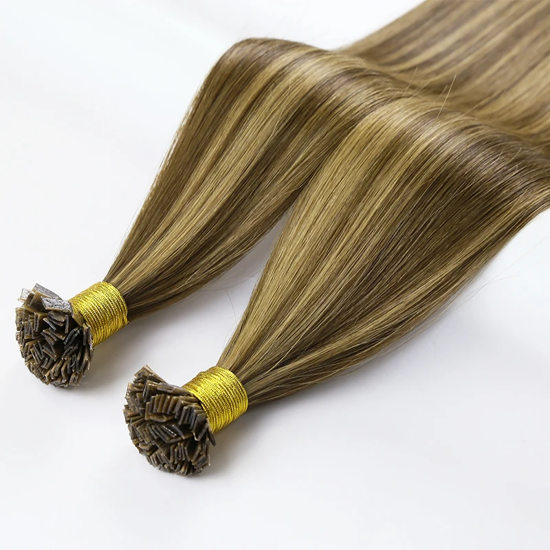 Wholesale Hot Sale Italian Keratin Highlight Pre Bonded Hair Extensions Remy Double Drawn U Tip Flat Tip I Tip Hair Extension