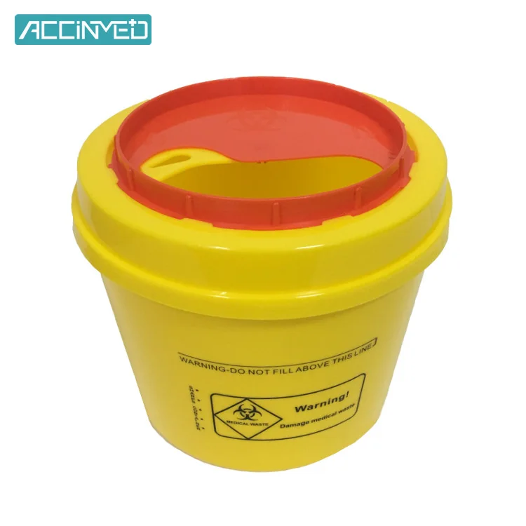 Custom Medical Hospital Waste Plastic Box Leak Proof Biohazard Disposal Round Sharps Container 3L