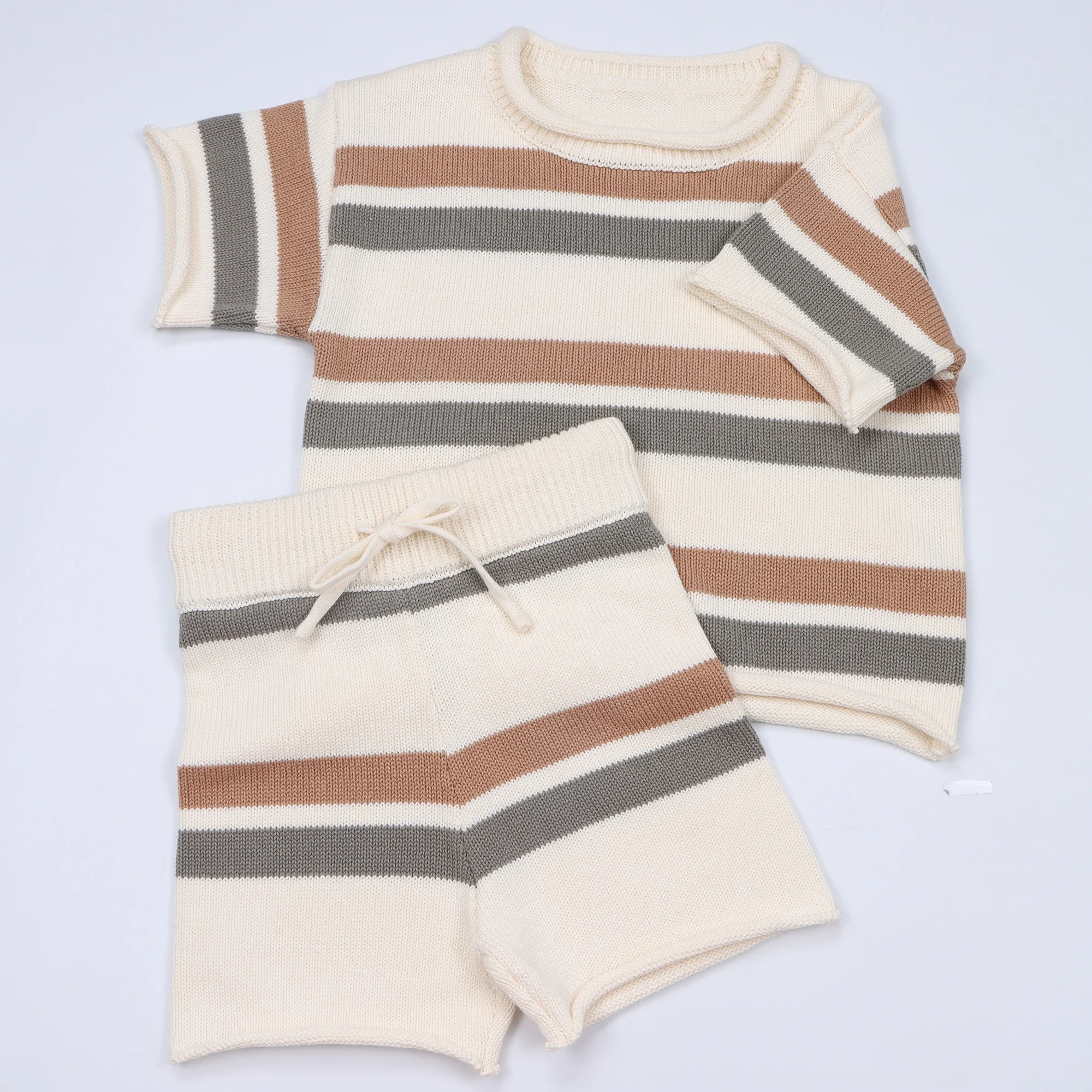 Kid Chunky Knit Sweater Baby Girls Cotton Sweaters Knitted Custom Baby Knitting Sweater Sets Manufacturing