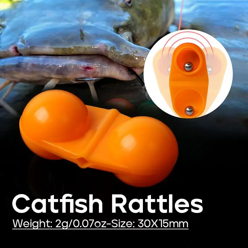 NEW Fishing Double Rattle Beads Fishing Attractor Bell Plastic Catfish Bass Rig Rattles Bells Sea Fishing Bait Alarm Loud Bells