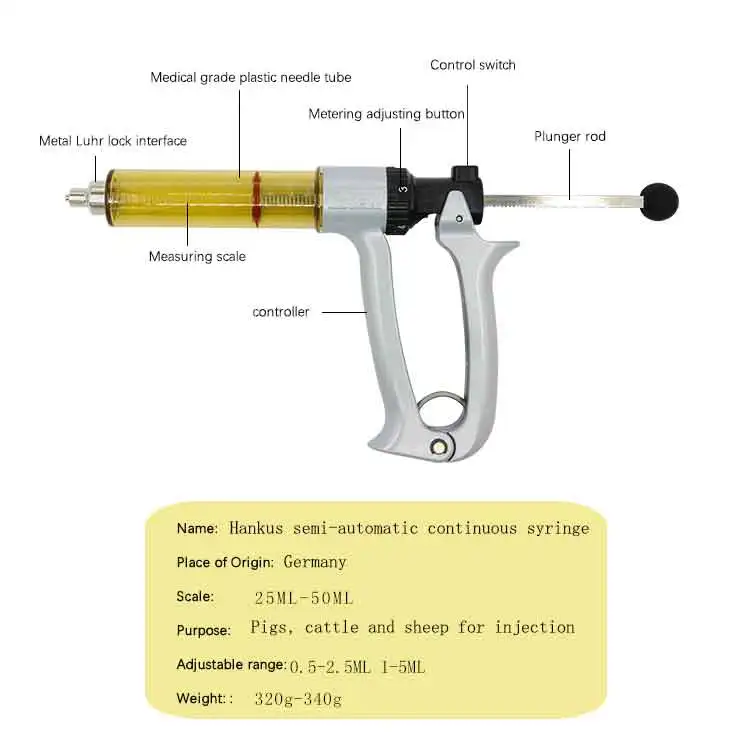 China supplier good quality continuous veterinary automatic vaccine syringe for animals farming