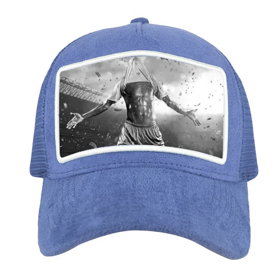 Zg Wholesale Mesh Custom Velvet Trucker Cap 5 Panels Custom Sammet Mossa Patch Embroidery Trucker Hat Velvet Cap With Picture