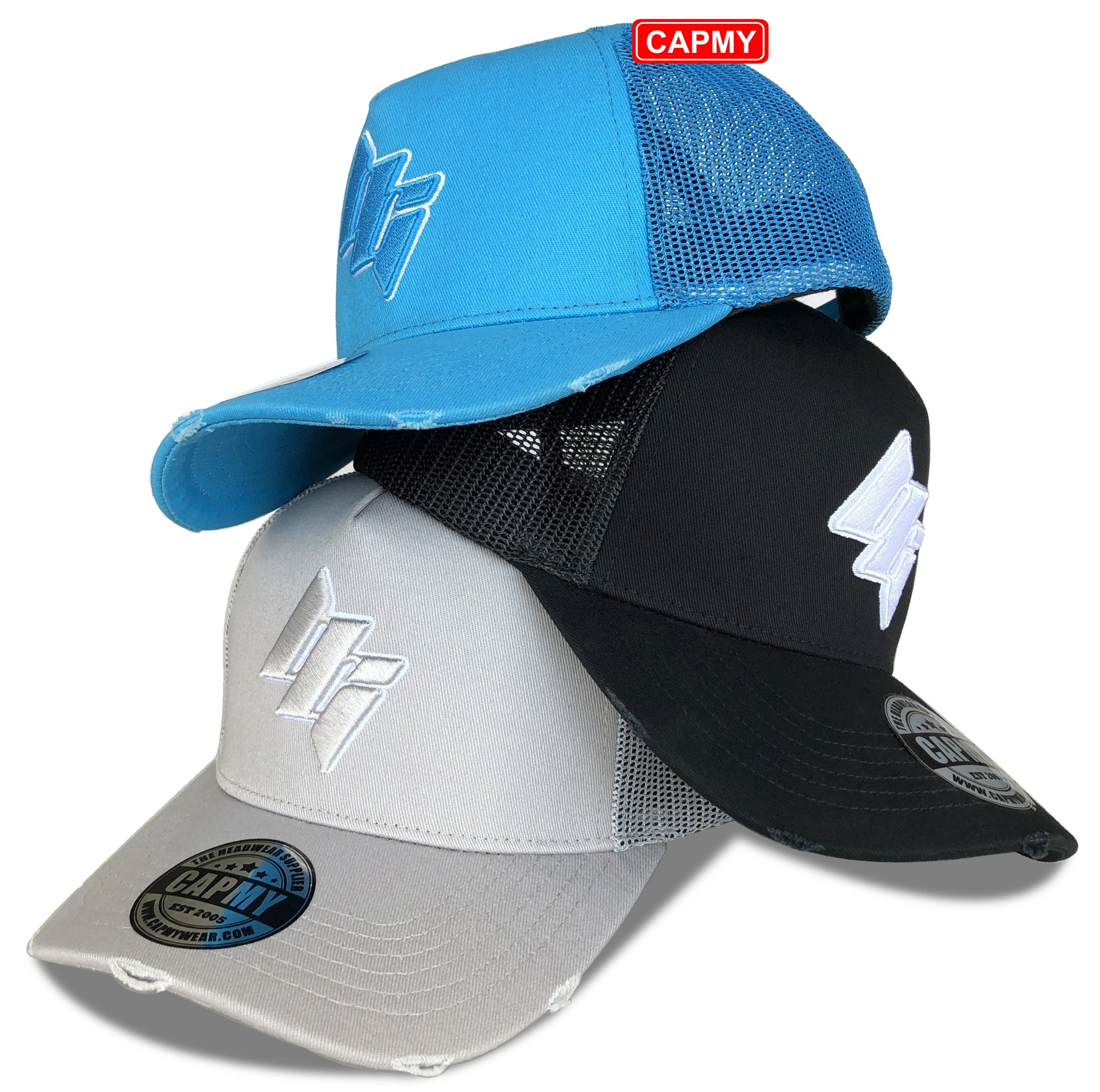 Wholesale Black 5 Panel Distressed Vintage Rip Baseball Caps Mesh Hats Vintage Distressed Custom Logo Hat Custom Trucker Hats