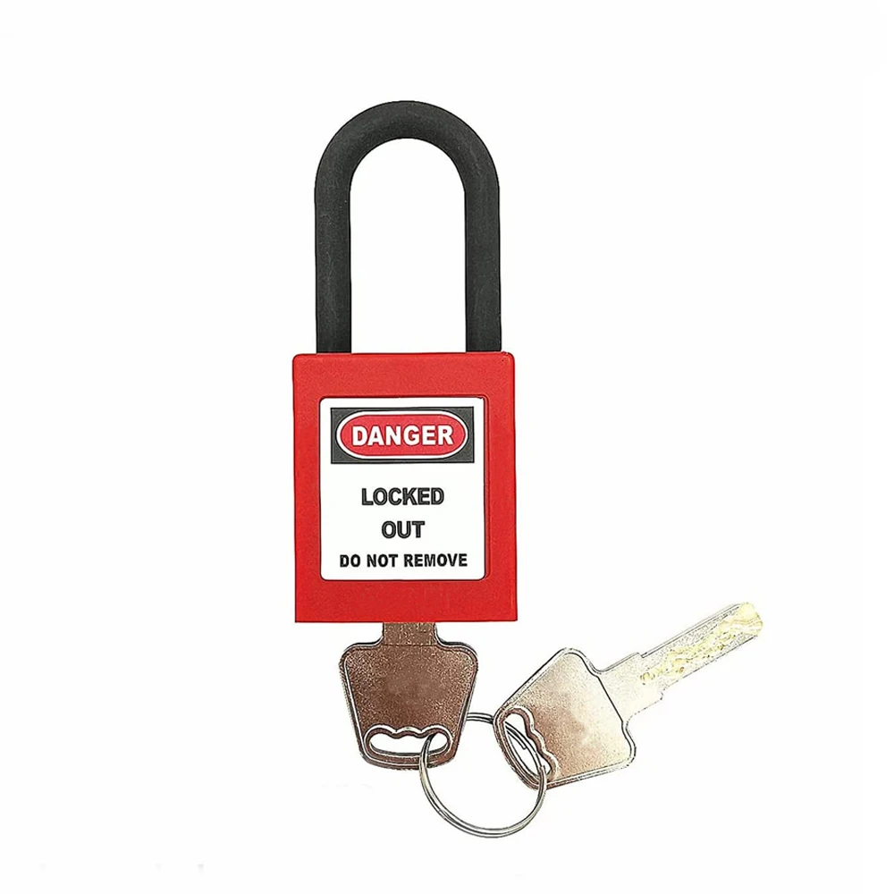 38mm Industrial High Security Plastic Cover Key Code Nylon Safety Lockout Padlock Double Lock