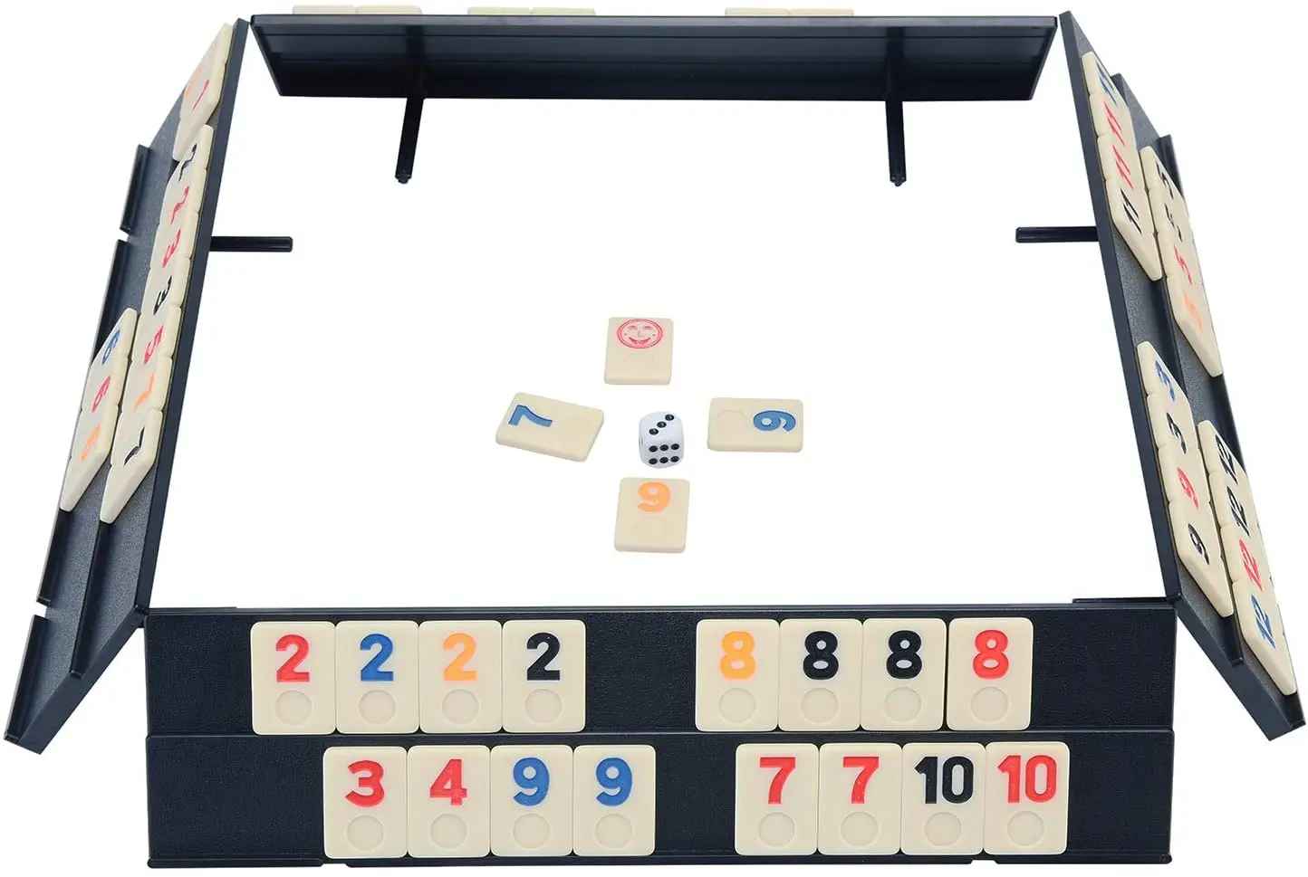 Rummy Tiles Game Rummy Cube Sets Travel Game Outlasting Color with Aluminum Case