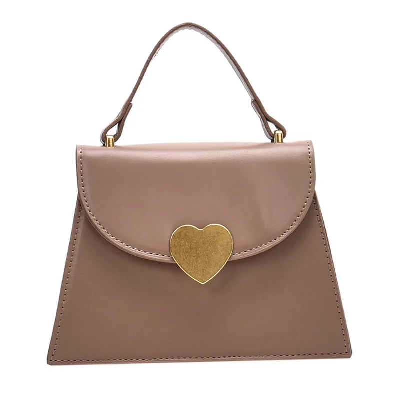 Best selling cheap popular korean style heart lock clamshell tote bag women
